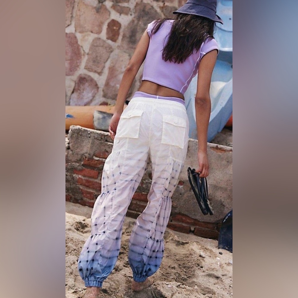 NWT Free People Movement Printed Set Me Free Nylon Pants Ombre - Picture 2 of 7